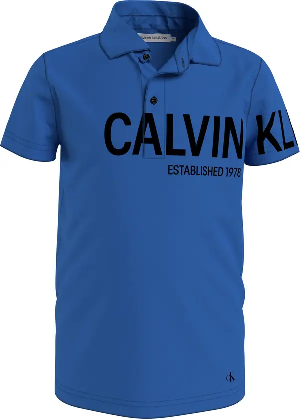 Calvin Klein INTS HERO LOGO FITTE Erkek Mavi Polo T-Shirt