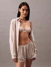 Calvin Klein L/S TOP BUTTONDOWN, PEA Kadın Krem Pijama Üstü