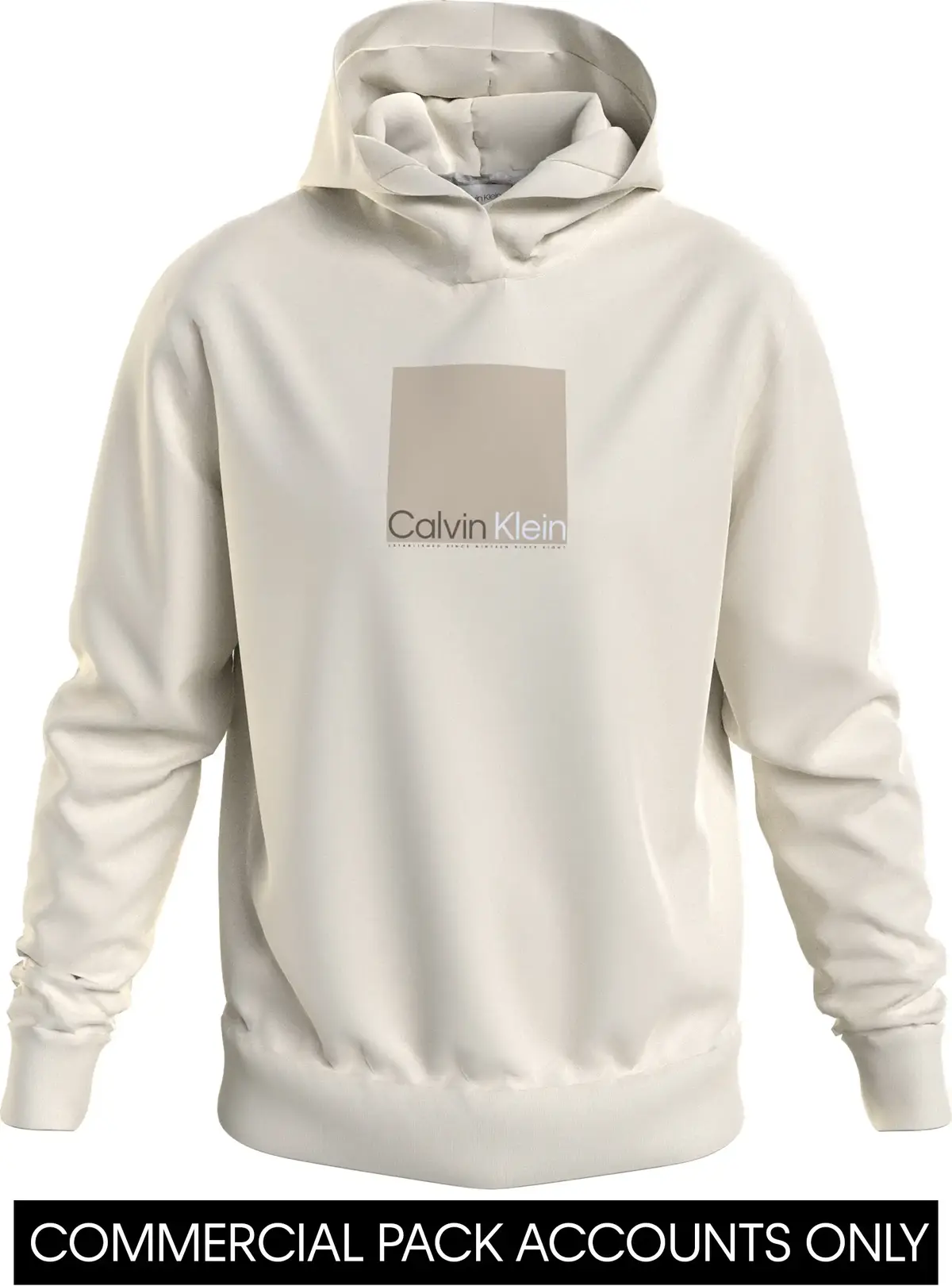 Calvin Klein SQUARE LOGO HOODIE Erkek Krem Hoodie
