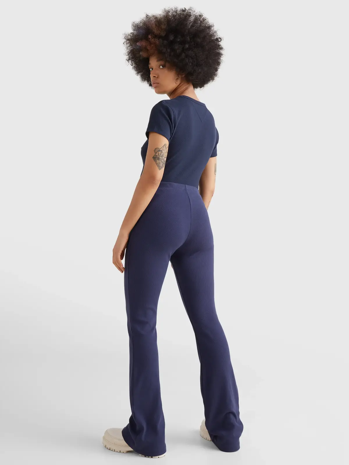 Tommy Hilfiger TJW RIB BADGE FLARE Kadın Antrasit Tayt