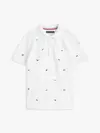 Tommy Hilfiger ALL OVER FLAG EMB PO, YBR Beyaz Erkek Çocuk T-Shirt & Polo