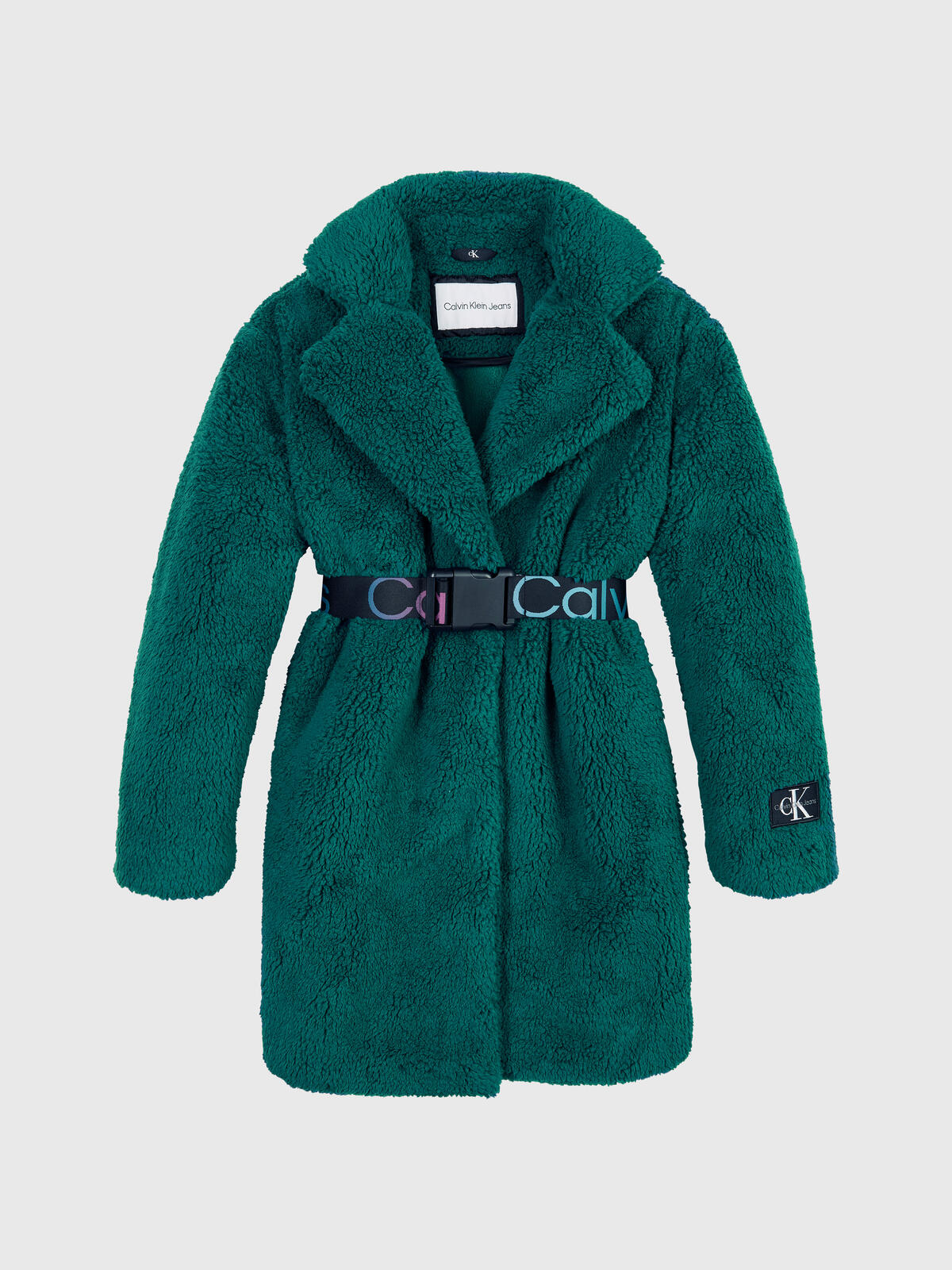Calvin Klein LOGO BELT TEDDY COAT Kadın Yeşil Mont