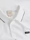 Calvin Klein STRETCH PIQUE TIPPIN, YAF Beyaz Erkek T-Shirt & Polo
