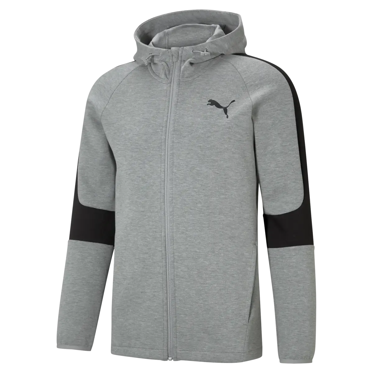 Puma EVOSTRIPE Core FZ Hoodie Gri Erkek Fermuarlı Ceket