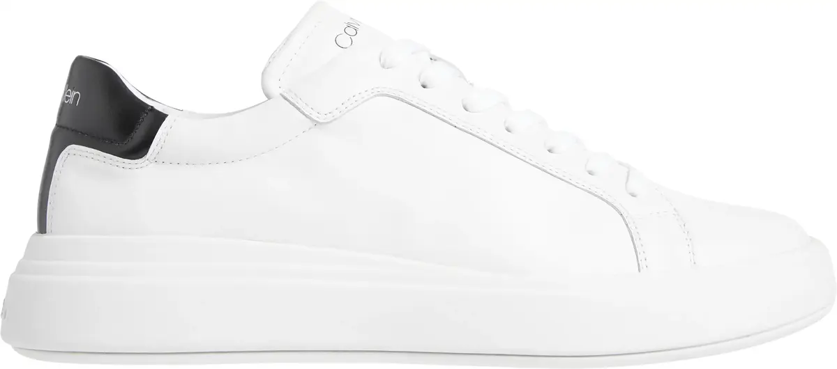 Calvin Klein LOW TOP LACE UP LTH, 0K9 Beyaz Erkek Günlük Spor Ayakkabı
