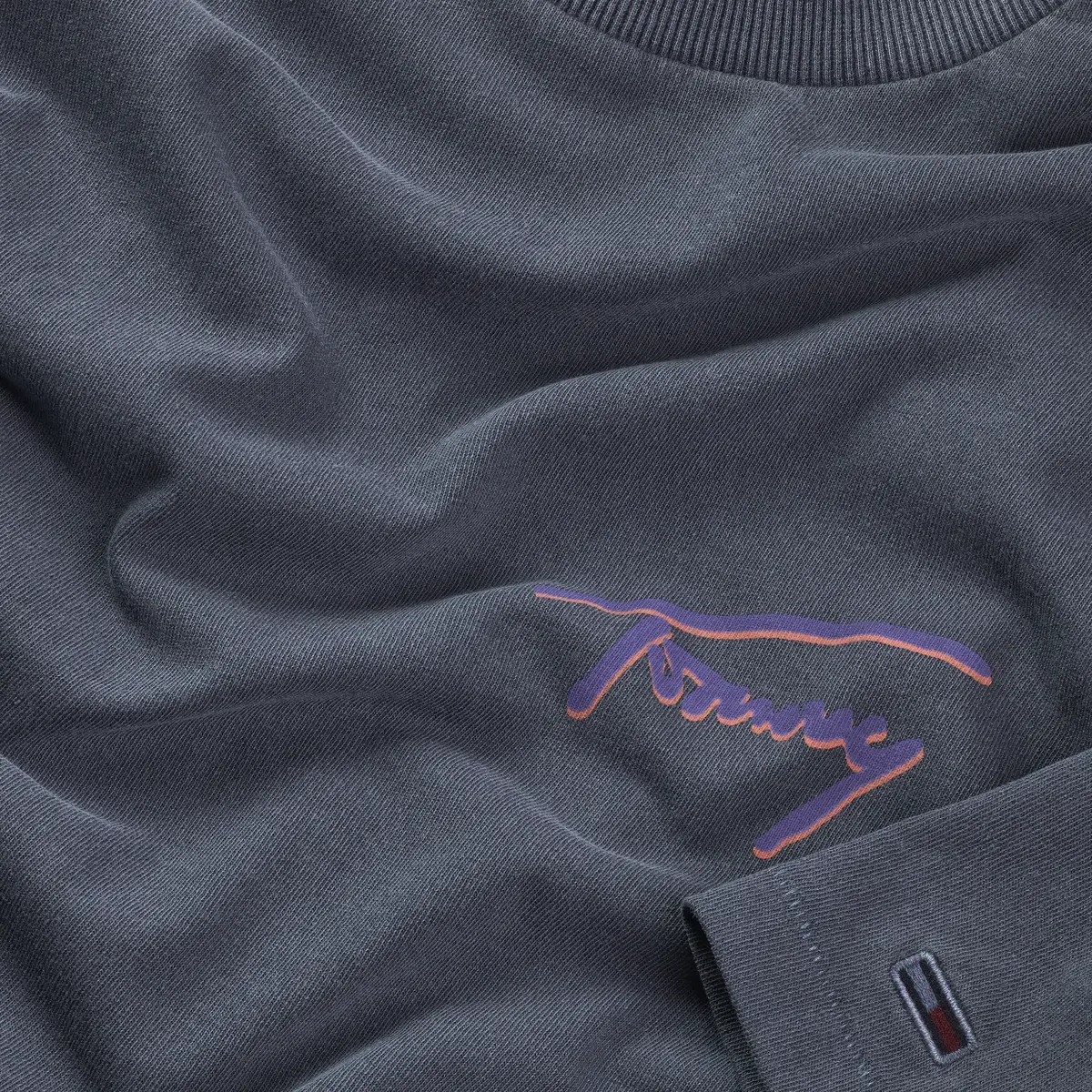 Tommy Hilfiger TJM RLX FADED GRAPHI, C1G Lacivert Erkek T-Shirt & Polo