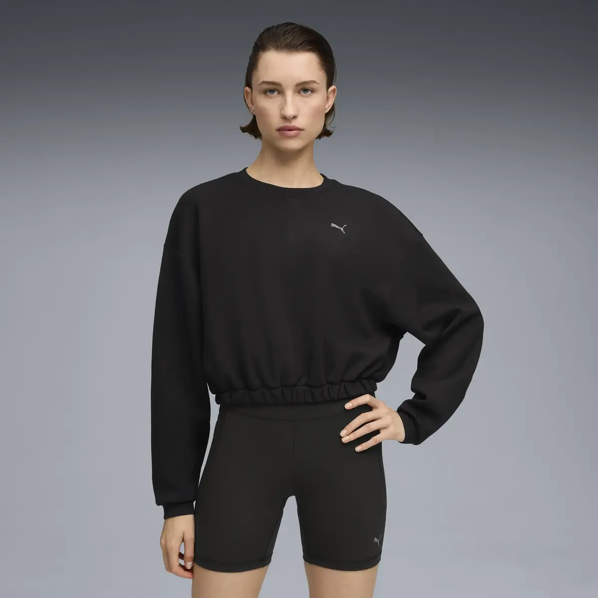 Puma W CLOUDSPUN CREW Siyah Kadın Sweatshirt