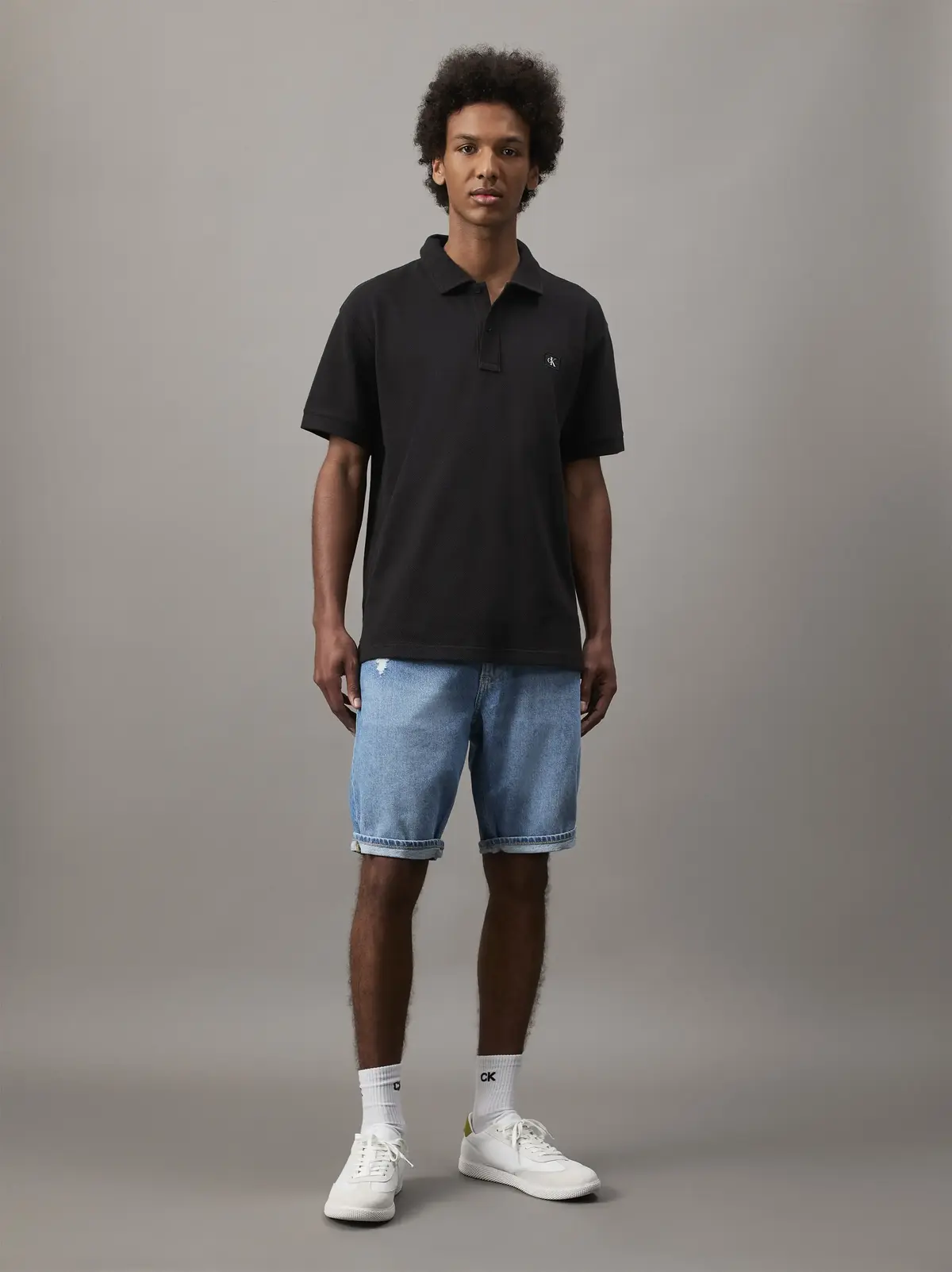 Calvin Klein WOVEN LABEL POLO, BEH Siyah Erkek T-Shirt & Polo