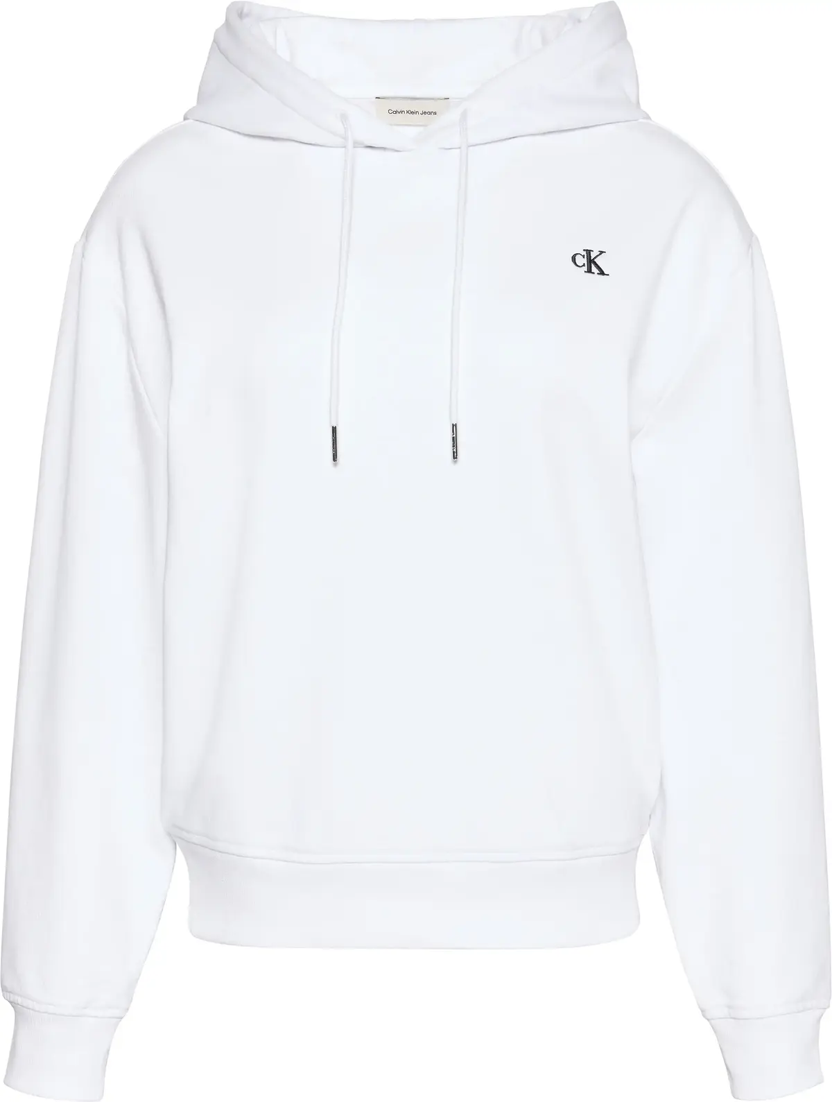Calvin Klein LS RLXD MONO FR TERR Kadın Beyaz Hoodie