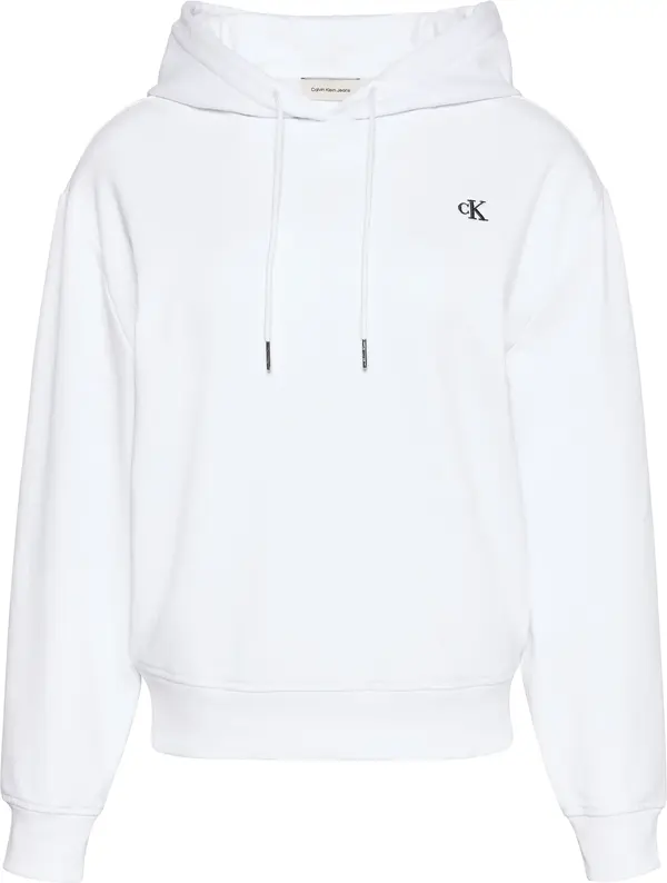 Calvin Klein LS RLXD MONO FR TERR Kadın Beyaz Hoodie