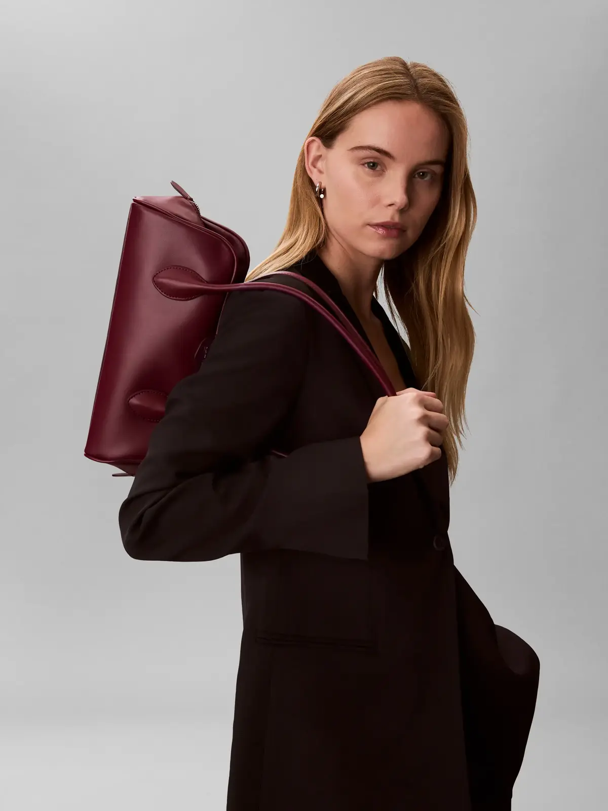 Calvin Klein EMBLEM TRIO SHOULDER Bordo Omuz Çantası