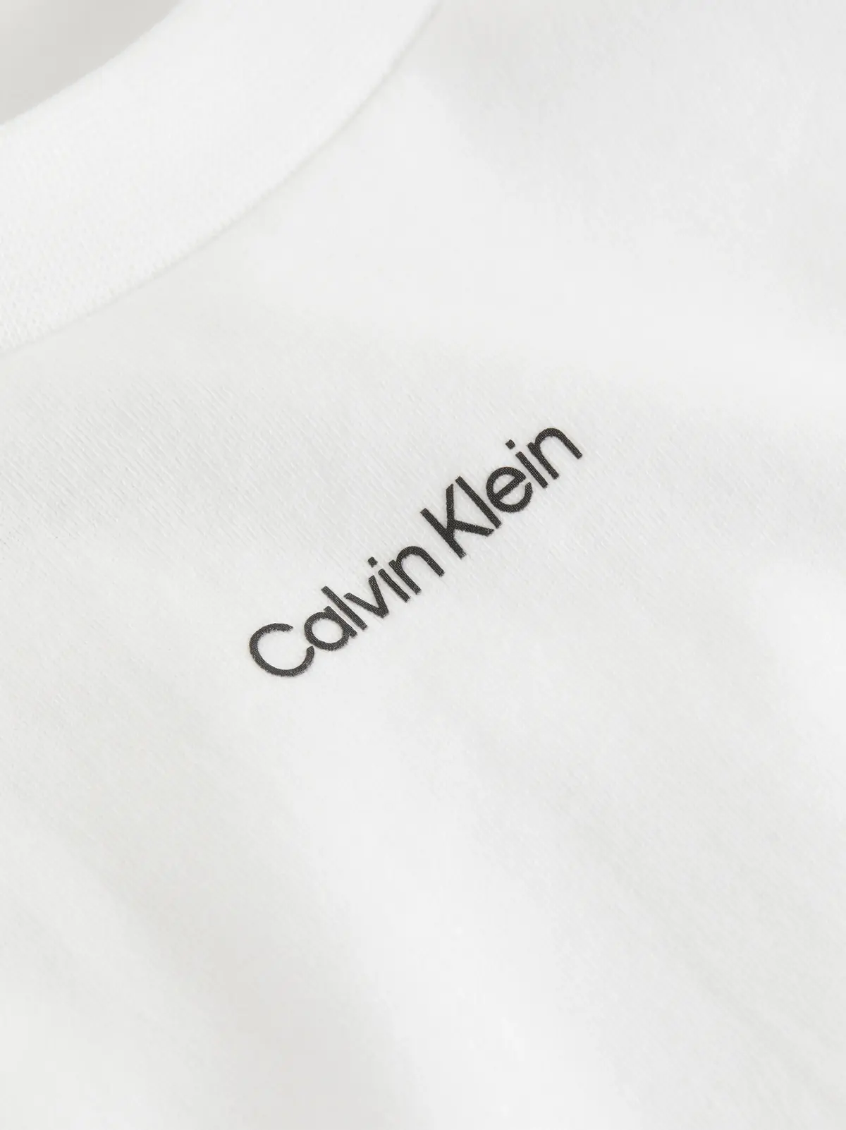 Calvin Klein NANO LOGO INTERLOCK, YAF Beyaz Erkek T-Shirt & Polo