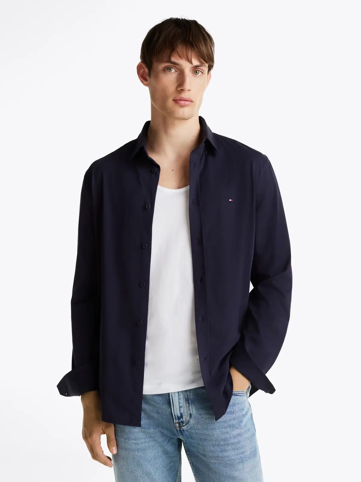 Tommy Hilfiger PERFORMANCE KNIT SOL, DAF Lacivert Erkek Gömlek