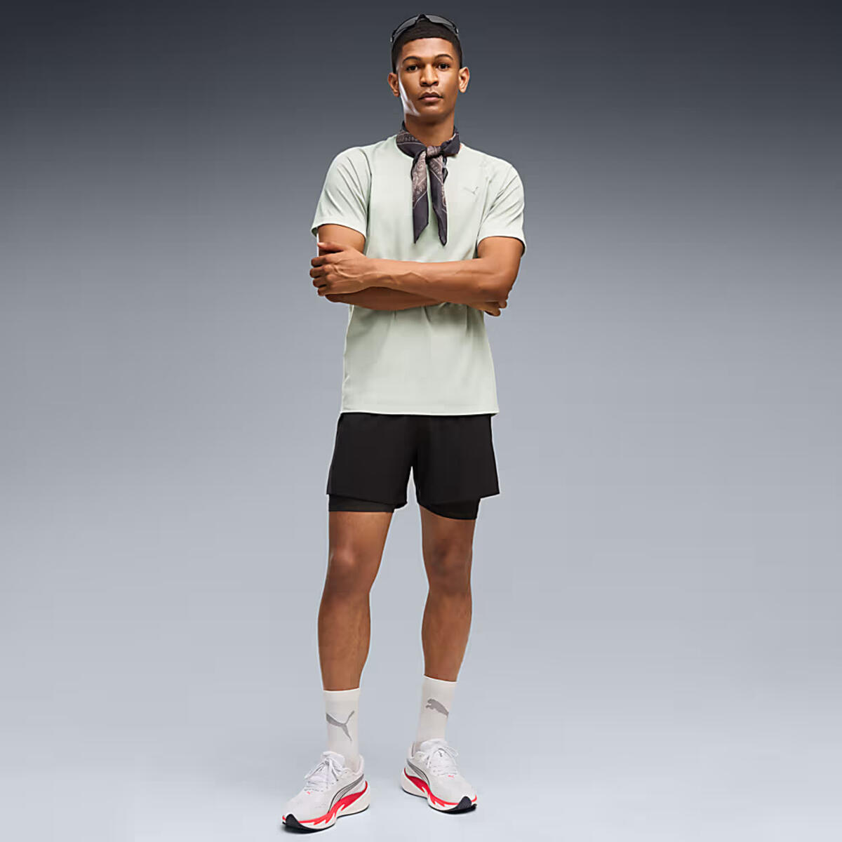 Puma RUN  VELOCITY TEE TRI-BLEND Yeşil Erkek T-Shirt