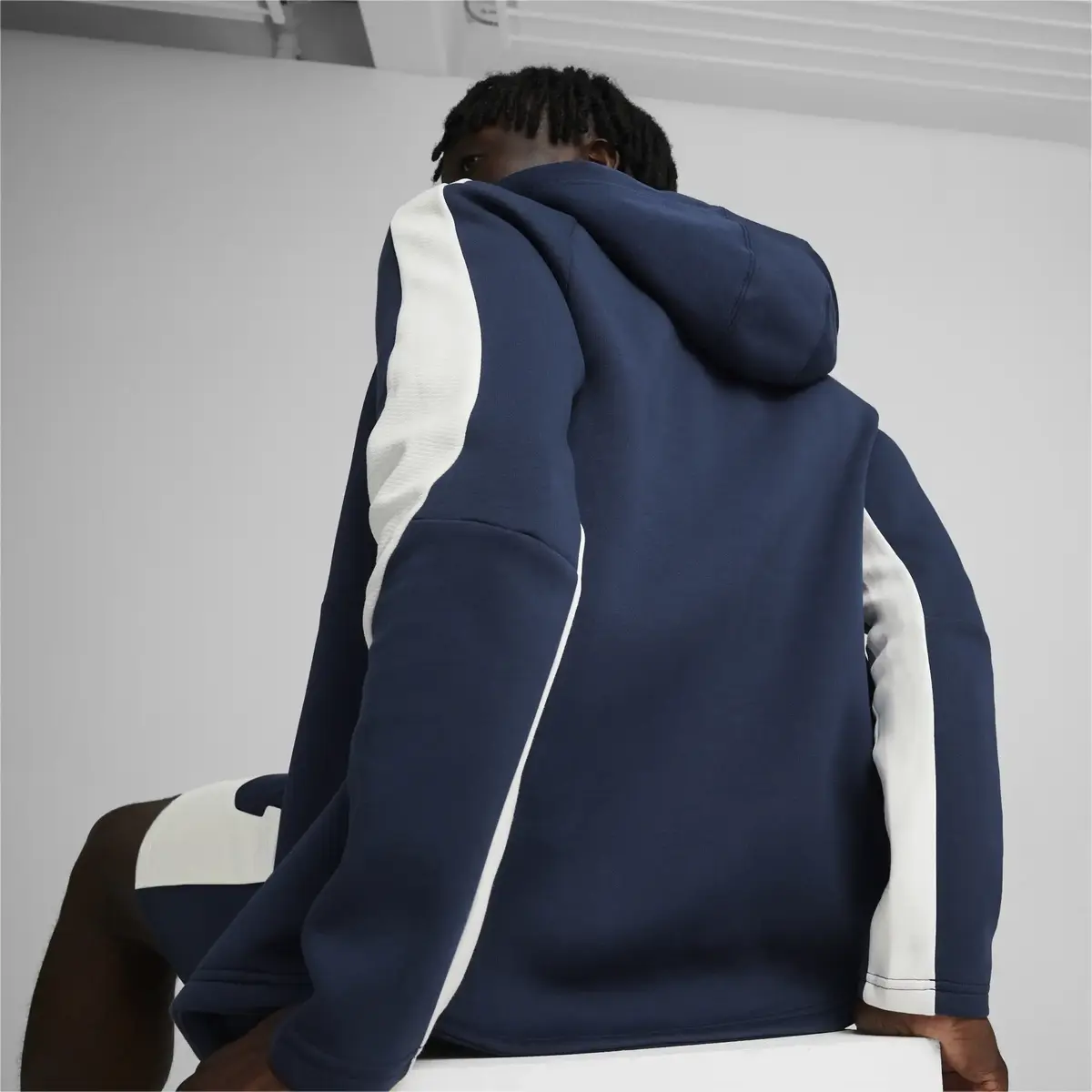 Puma EVOSTRIPE Full-Zip Hoodie DK Lacivert Erkek Sweatshirt