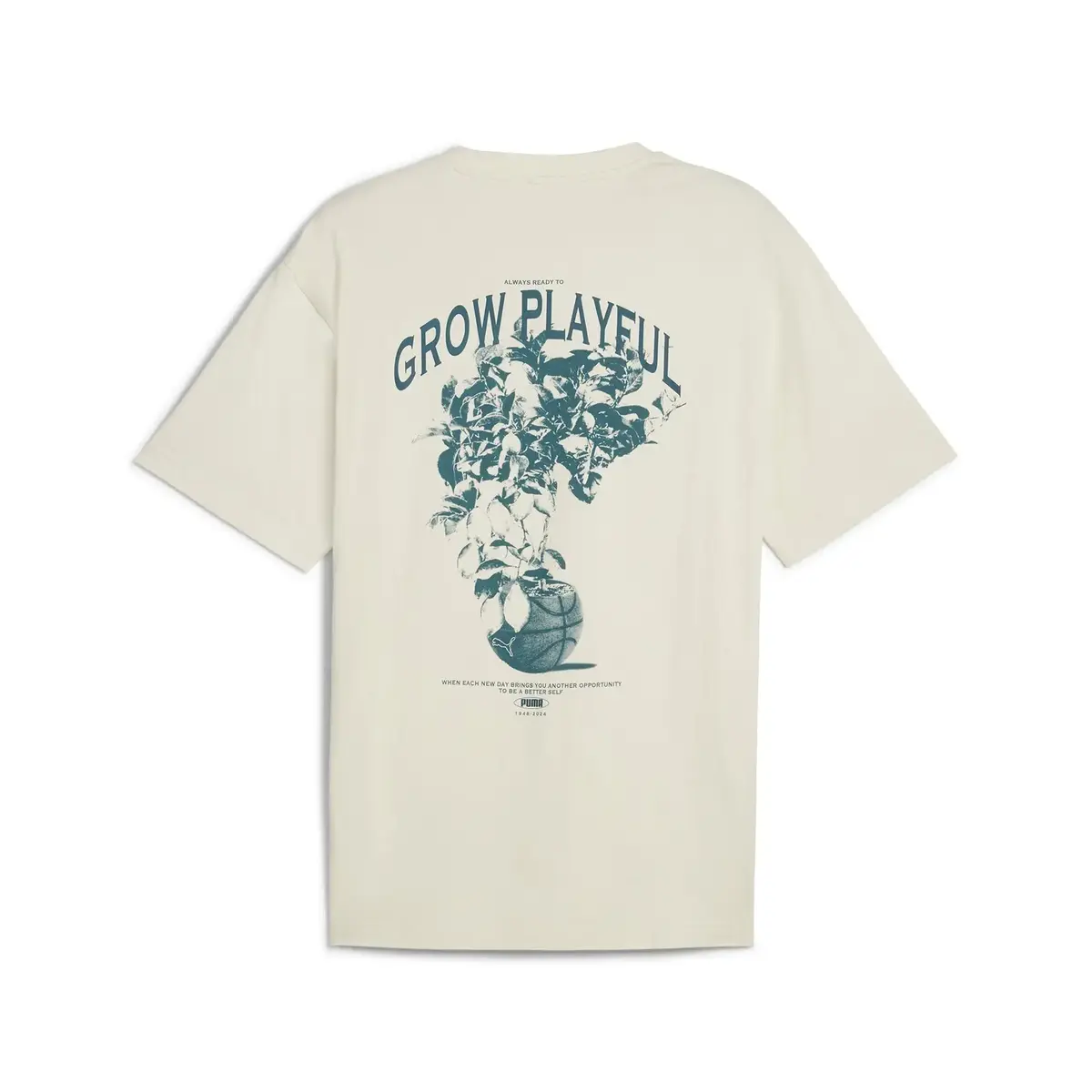 Puma GRAPHICS Grow Playful Tee Kırık Beyaz Erkek T-Shirt