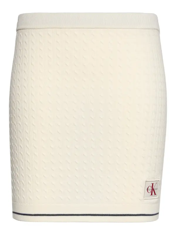 Calvin Klein MICROCABLE MINI SKIR, YAS, XS Bej Kadın Etek