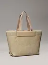 Calvin Klein CK RAFFIA LARGE SHOP, W75 Krem Kadın Çanta