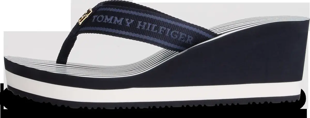 Tommy Hilfiger TH STRIPES WEDGE BEA, DW6 Siyah Kadın Terlik