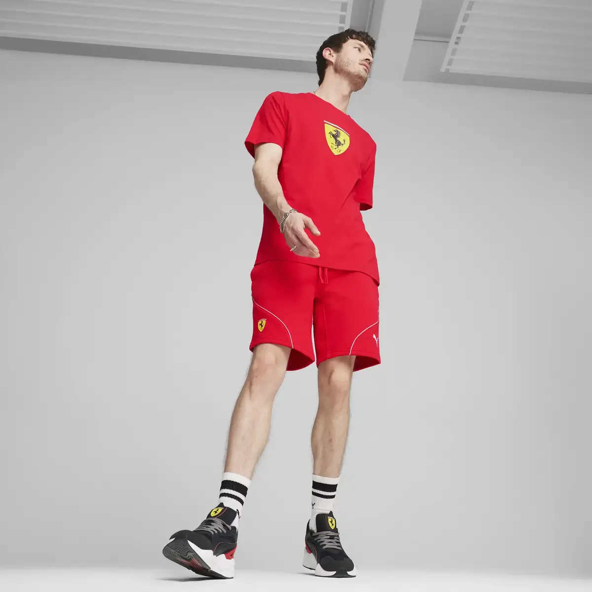 Puma Ferrari Race Big Shld T Clrd Kırmızı Erkek T-Shirt & Polo