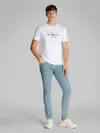 Calvin Klein SS HERO MONOLOGO TEE, YAA Beyaz Erkek T-Shirt & Polo