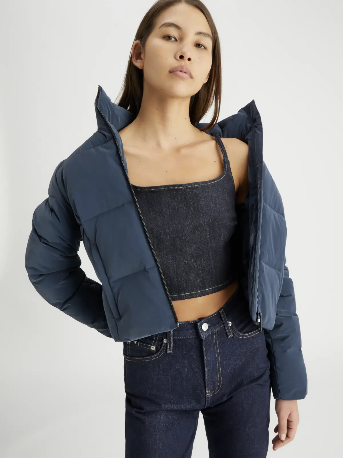 Calvin Klein AUTHENTIC SLIM STRAI Kadın Lacivert Kot Pantolon