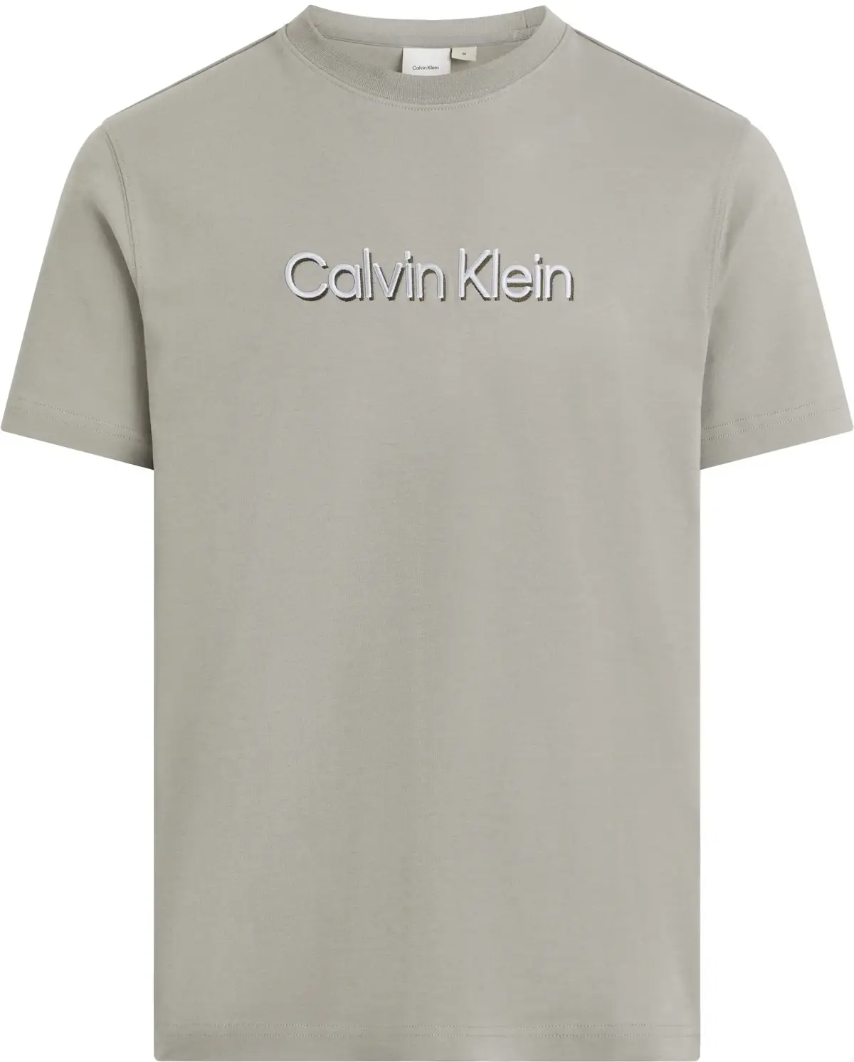 Calvin Klein SHADOW EMBROIDERED L, PEO Gri Erkek T-Shirt & Polo