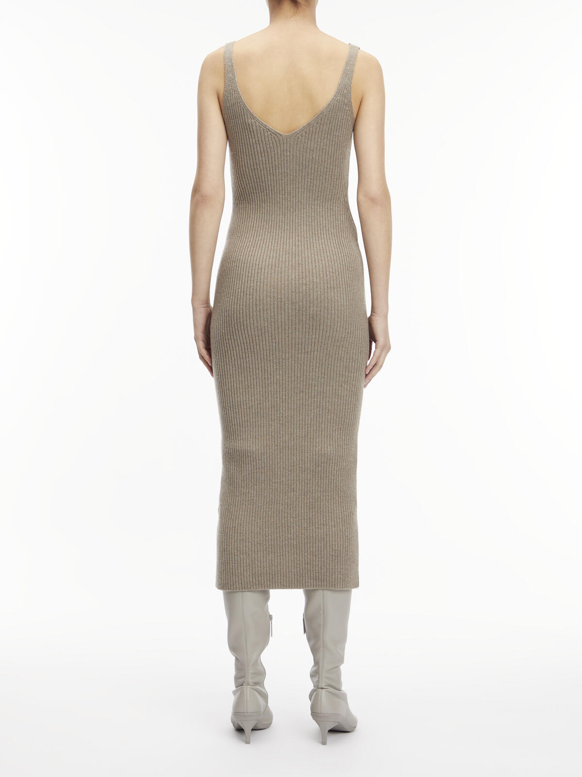 Calvin Klein RIB KNIT SLIP DRESS Kadın Gri Elbise