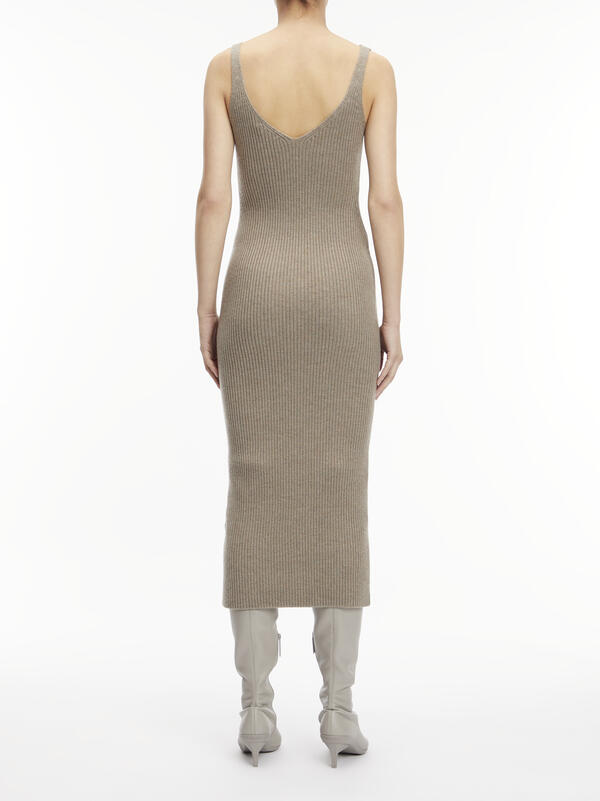 Calvin Klein RIB KNIT SLIP DRESS Kadın Gri Elbise