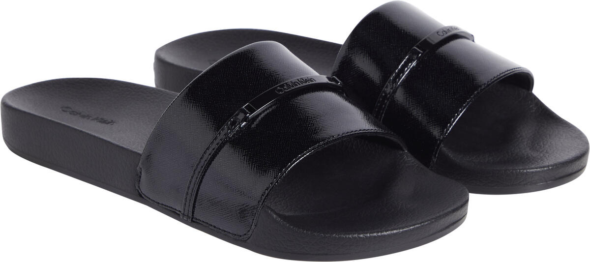 Calvin Klein POOL SLIDE W/METAL B Kadın Siyah Terlik