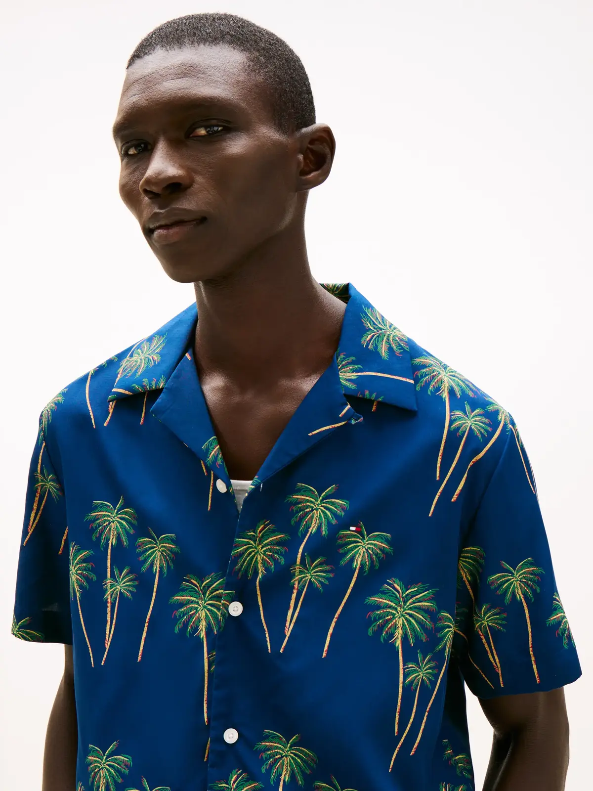 Tommy Hilfiger LIGHTWEIGHT PALM SS, DAF Lacivert Erkek Gömlek