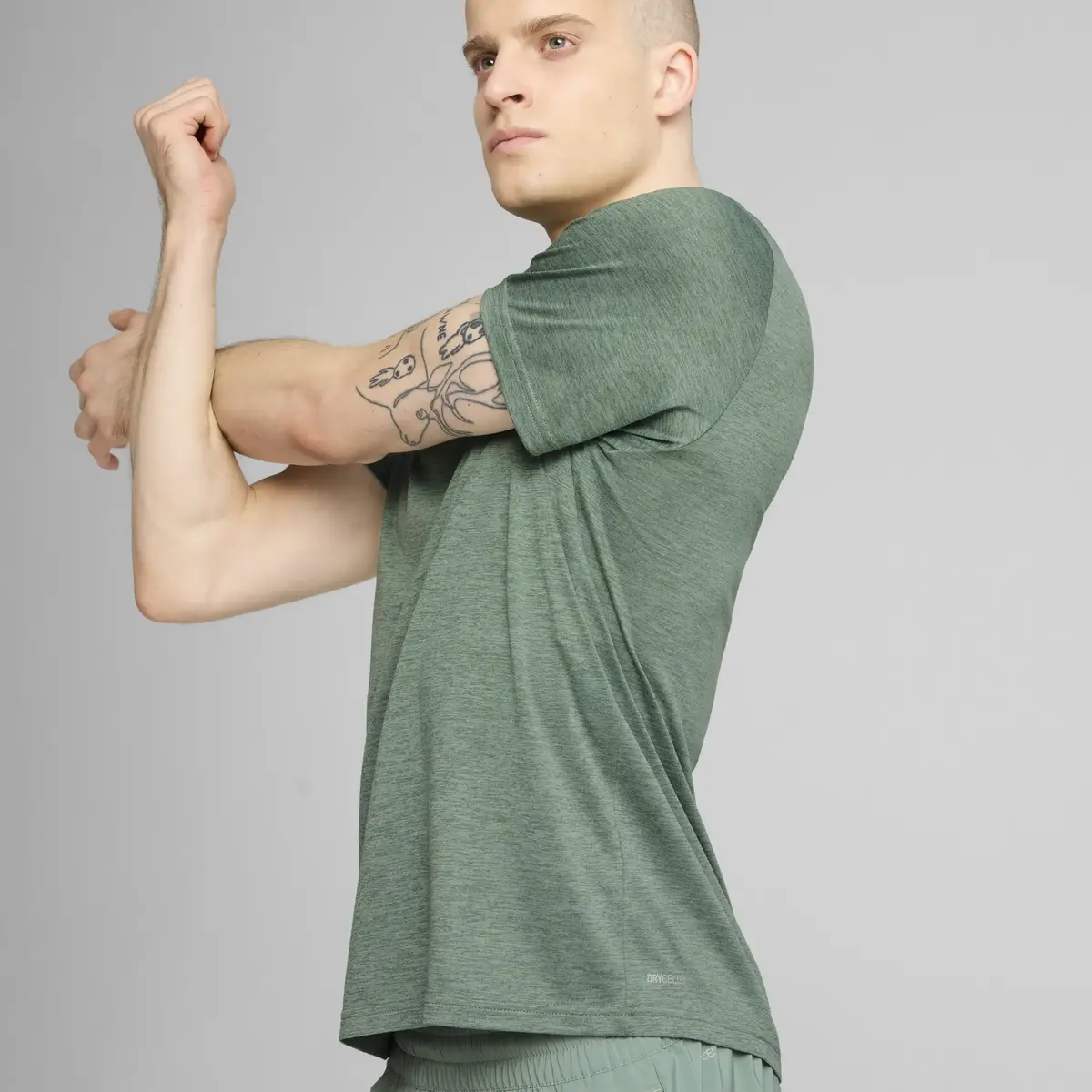 Puma ESSENTIALS HEATHER CAT Tee Erkek T-Shirt & Polo