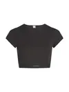 Calvin Klein RIB CROP TEE, UB1 Siyah Kadın T-Shirt & Polo