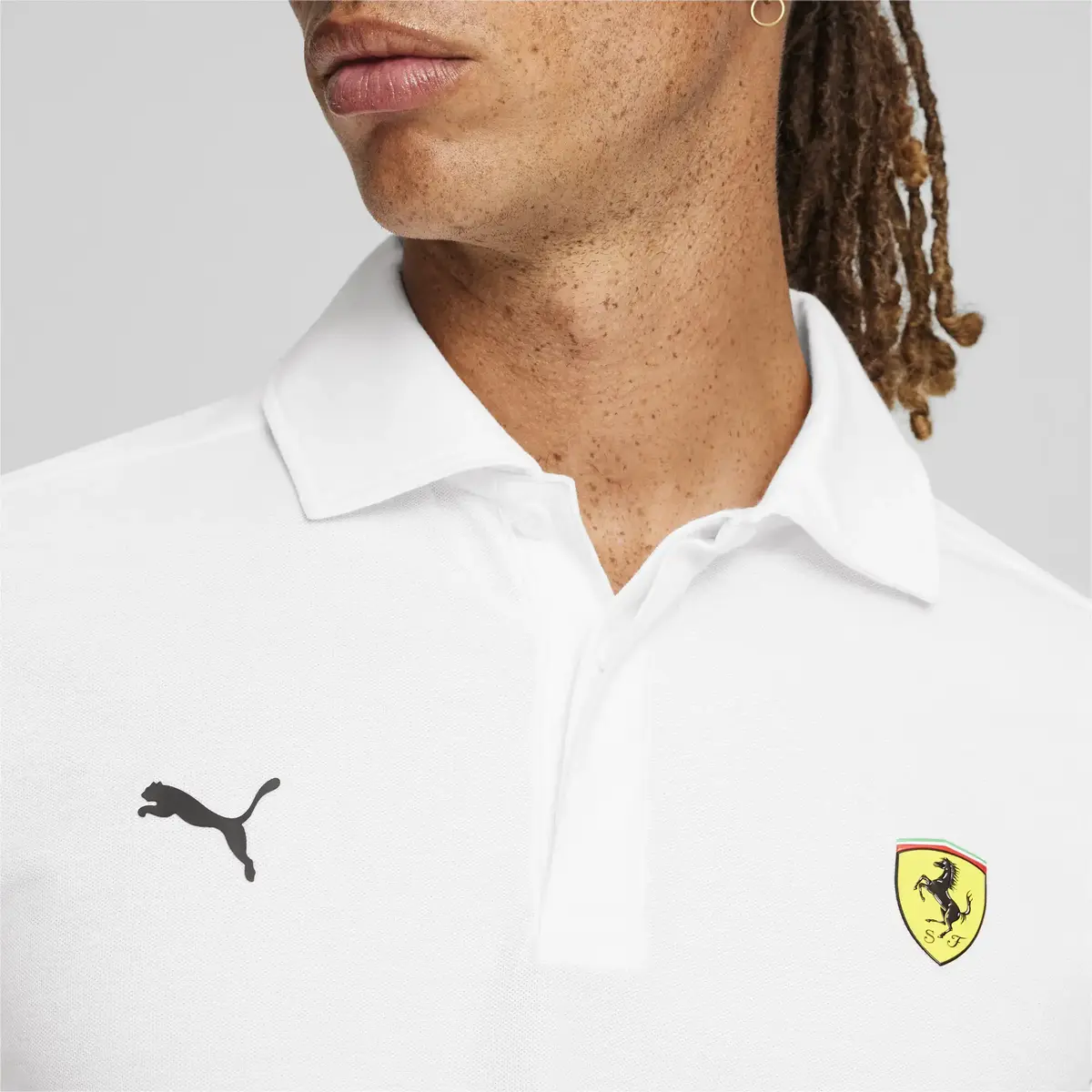 Puma Ferrari Race MT7 Polo Beyaz Erkek T-Shirt