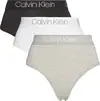 Calvin Klein 3PK HIGH WAIST THONG Kadın Siyah Tanga Set