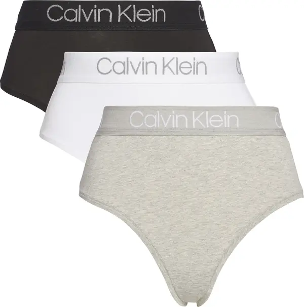 Calvin Klein 3PK HIGH WAIST THONG Kadın Siyah Tanga Set