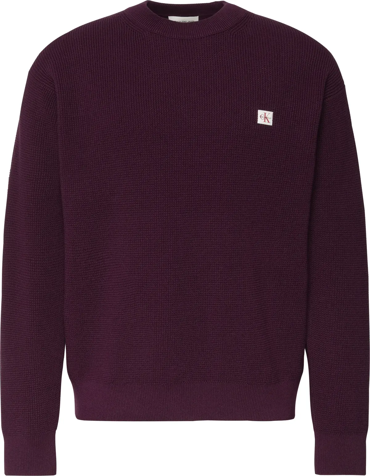 Calvin Klein LS EZ COTTON WAFFLE CRWNK SWTR 9 Erkek Bordo Kazak