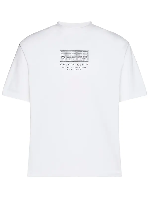 Calvin Klein 16S MARCH GRAPHIC SE, YAF, S Beyaz Erkek T-Shirt