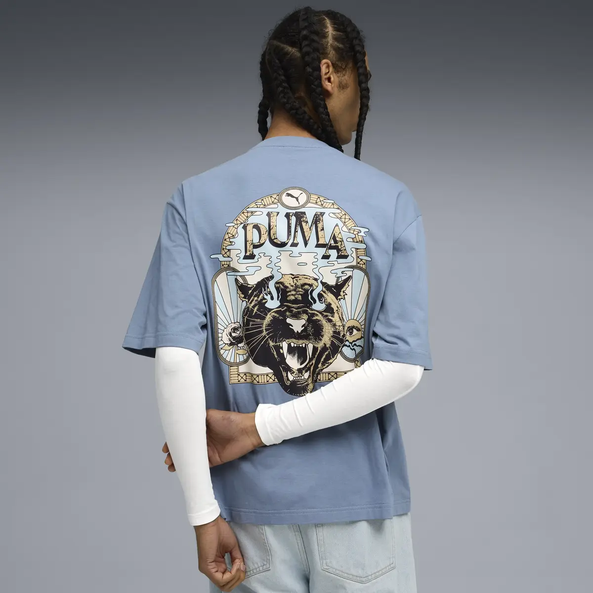 Puma GRAPHIC Tee Mavi Erkek T-Shirt & Polo