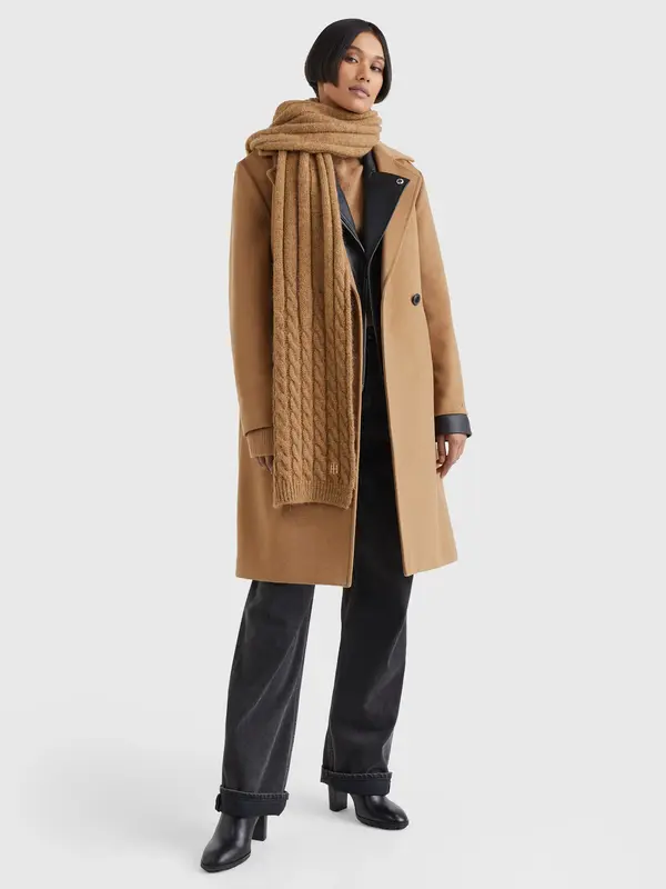 Tommy Hilfiger TH TIMELESS SCARF CA Kadın Kahverengi Atkı