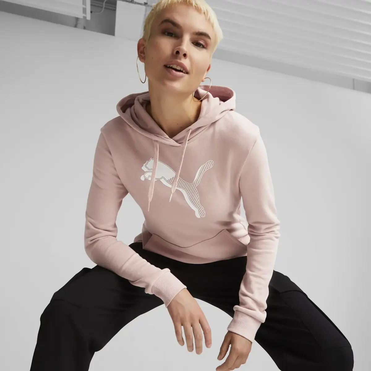 PUMA Power Graphic Hoodie Pembe Kadın Sweatshirt