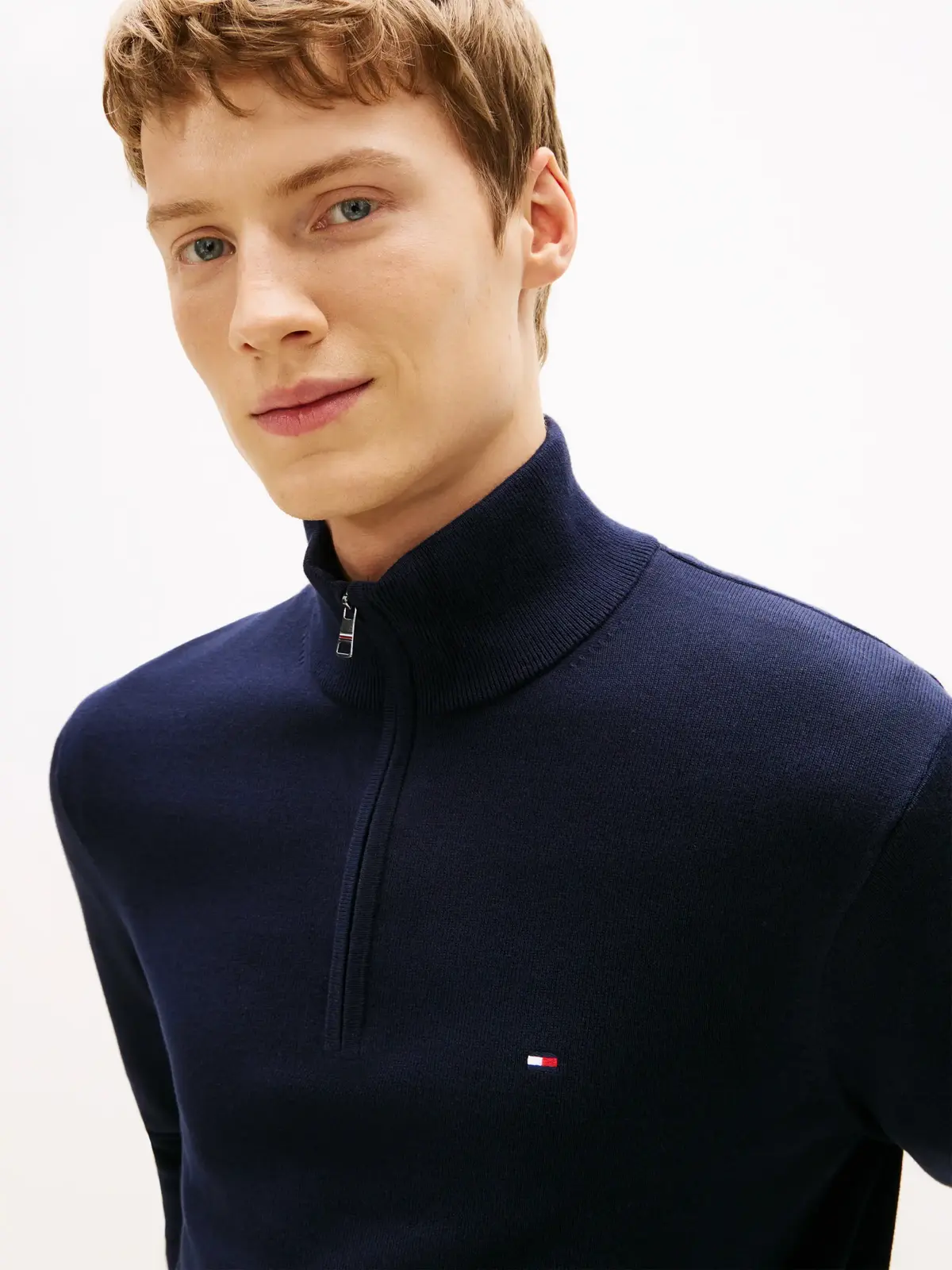 Tommy Hilfiger ESSENTIAL COTTON ZIP, DW5 Siyah Erkek Kazak