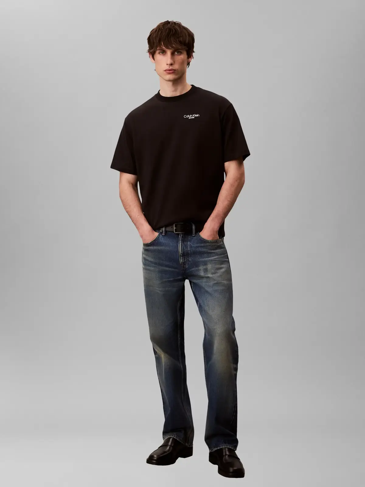 Calvin Klein LOGO BACK PRINT T-SH, UB1, S Siyah Erkek T-Shirt