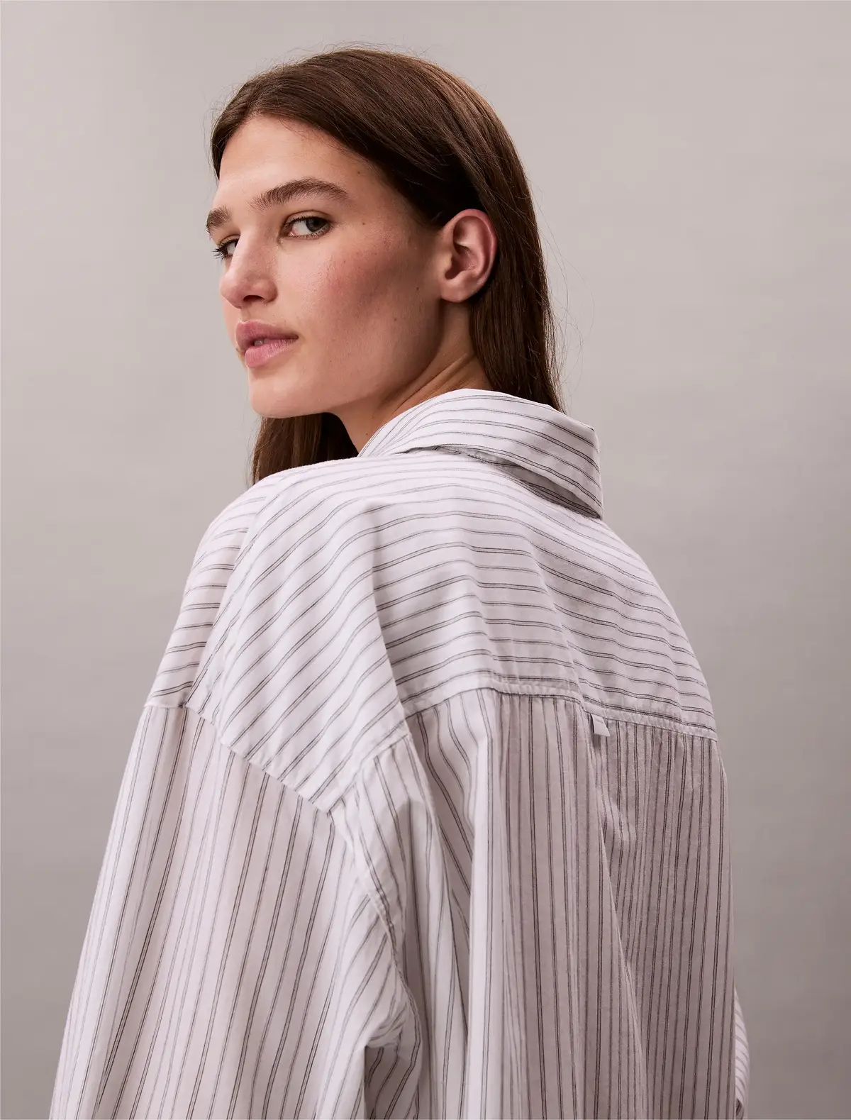 Calvin Klein COTTON POPLIN SHIRT Beyaz Kadın Pijama Gömleği