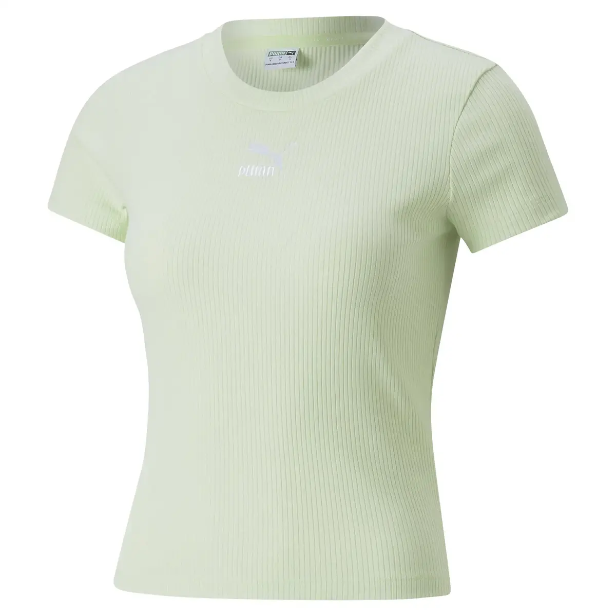 Puma Classics Ribbed Slim Tee Yeşil Kadın T-Shirt