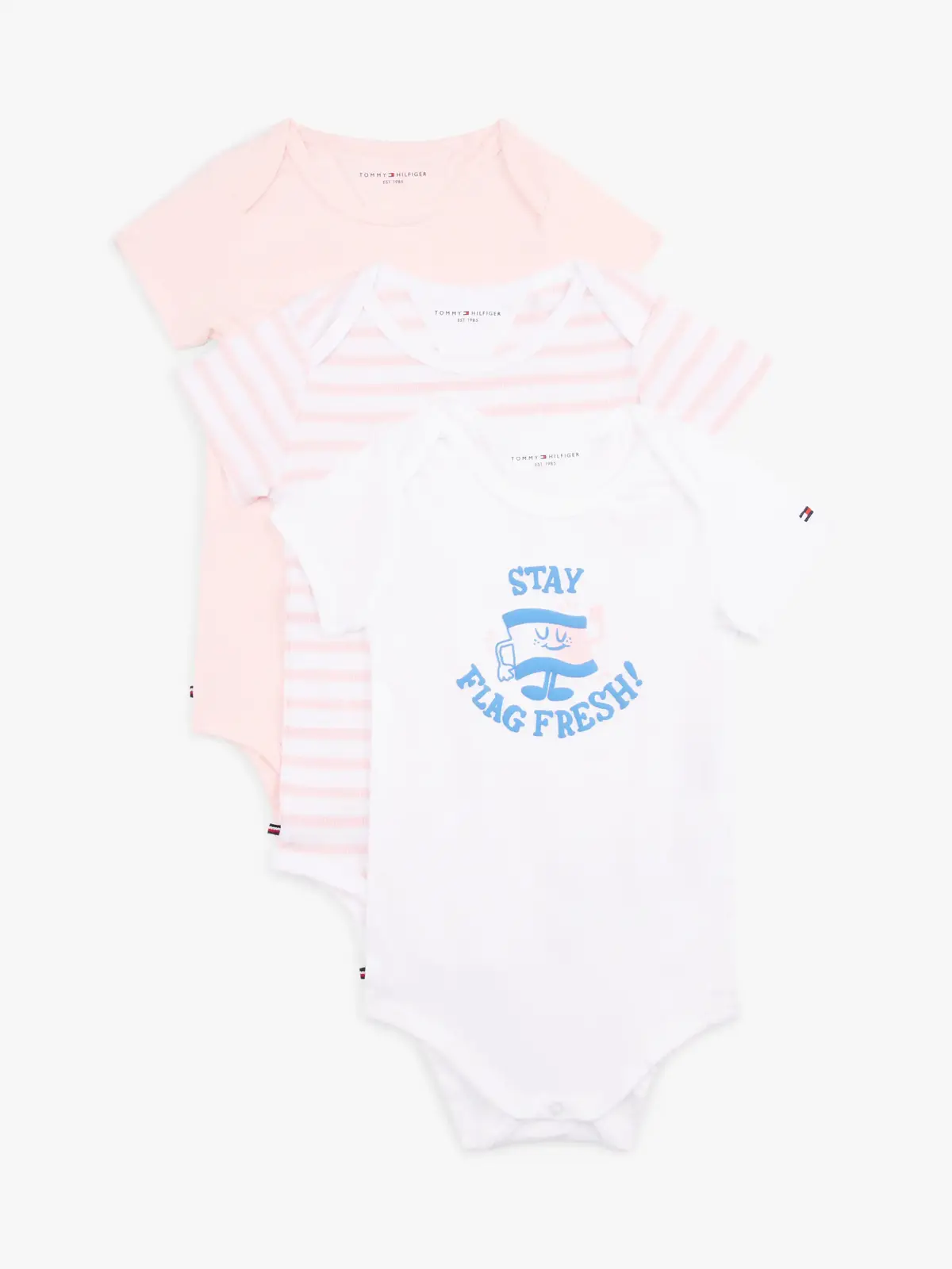 Tommy Hilfiger 3 PACK BODY SS GIFTB, TH3 Pembe 3'lü Bebek Tulumu