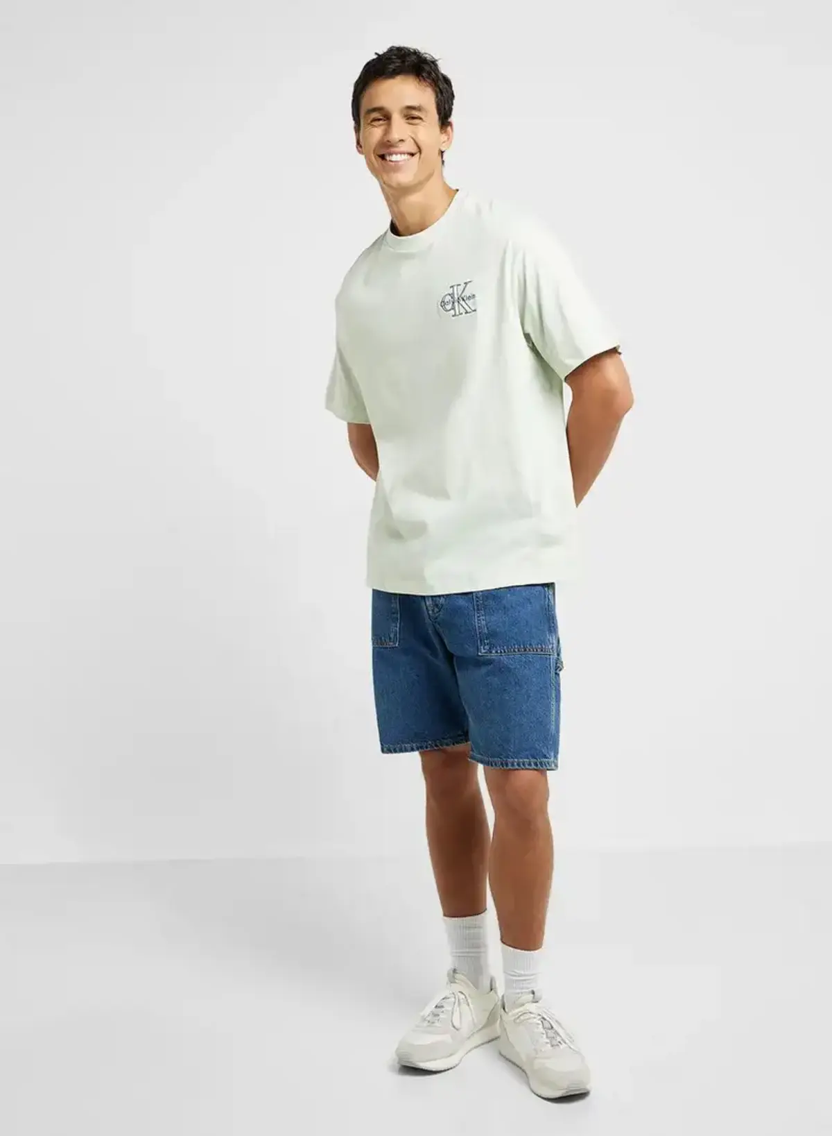 Calvin Klein SS 30S MICRO MONOLOGO GRAPHIC TE Yeşil Erkek Tişört