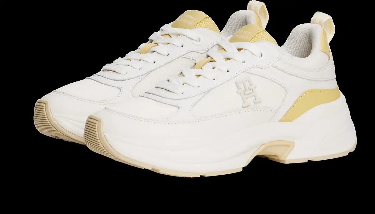 Tommy Hilfiger TH CHUNKY RUNNER, YBH Krem Kadın Spor Ayakkabı & Sneaker