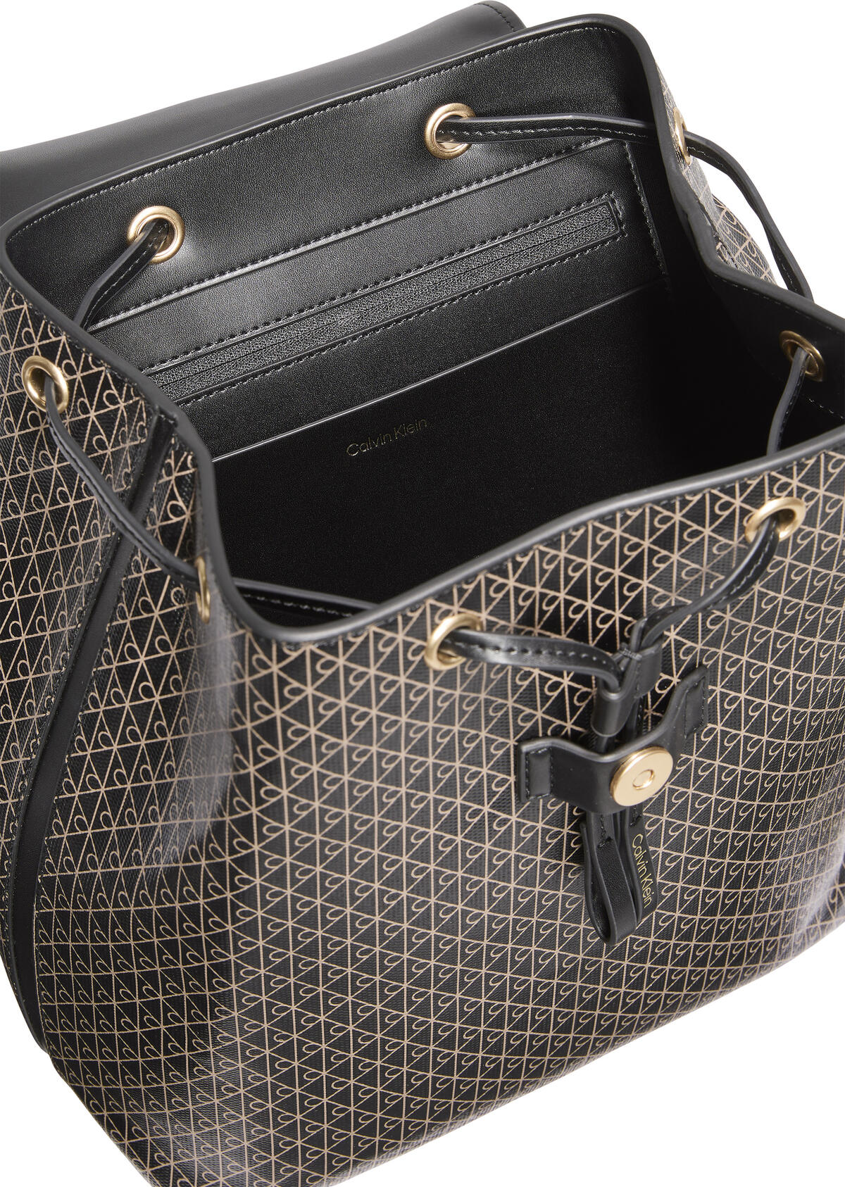 Calvin Klein EMBLEM AOP FLAP BACKPACK Siyah Kadın Çanta