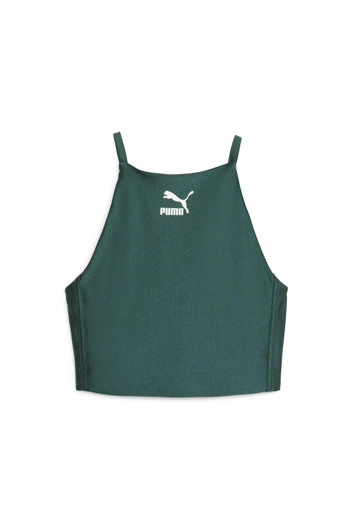 Puma T7 Shiny Crop Top Yeşil Kadın T-Shirt